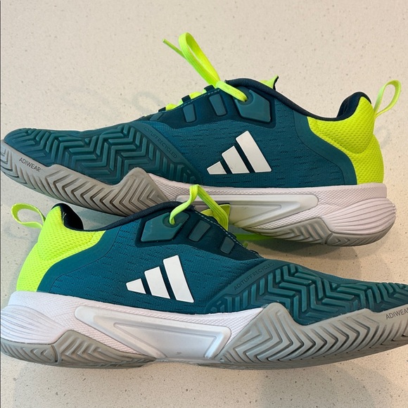 Adidas Barricade Green and Lime Tennis/Pickleball Sneakers - Picture 6 of 10